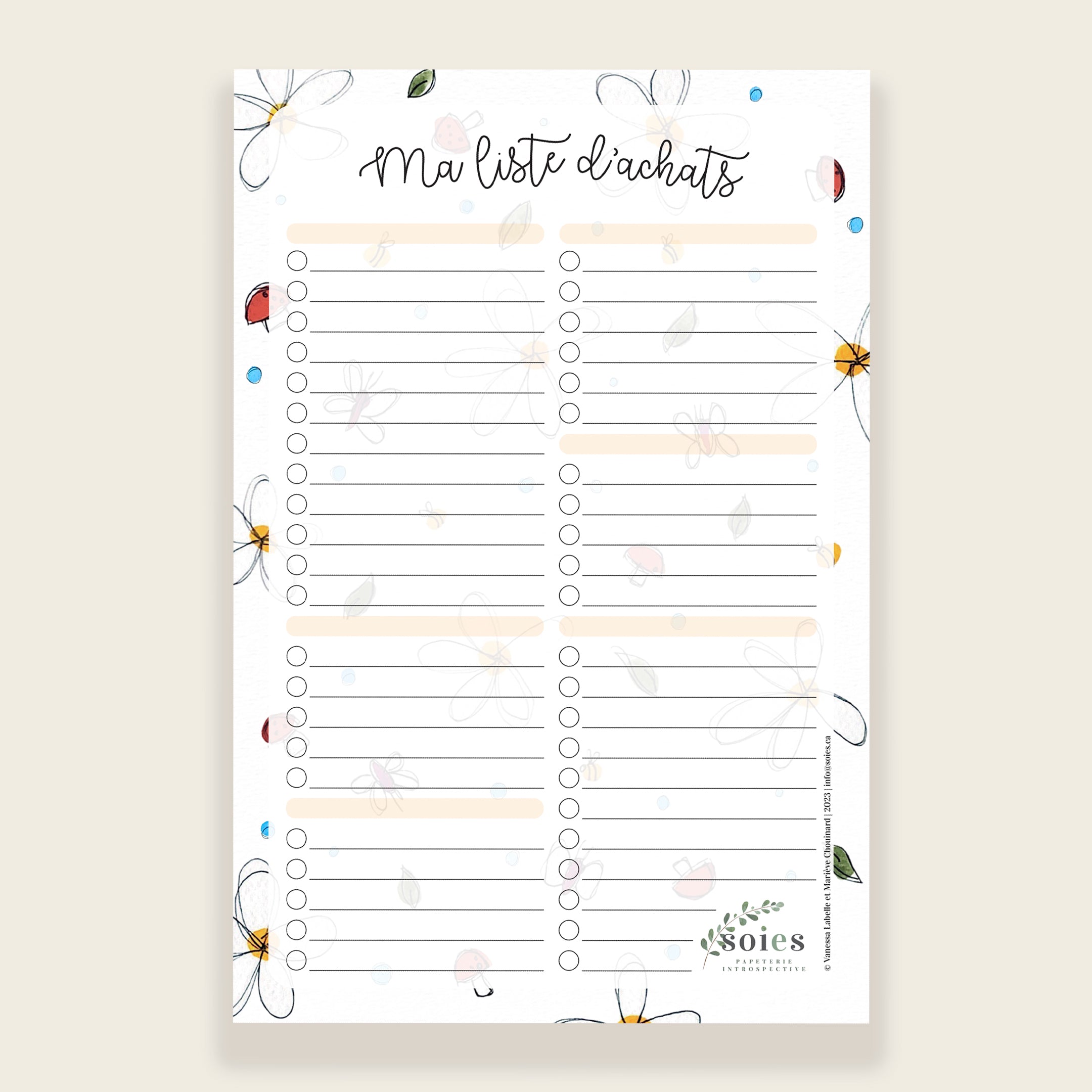 Bloc-notes | Ma liste d'achats